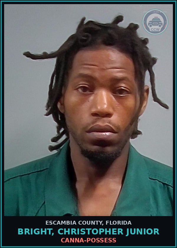 Booking mugshot of BRIGHT, CHRISTOPHER JUNIOR in Escambia County