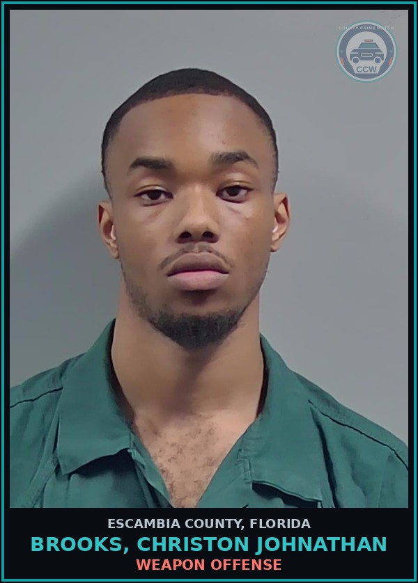 Booking mugshot of BROOKS, CHRISTON JOHNATHAN in Escambia County