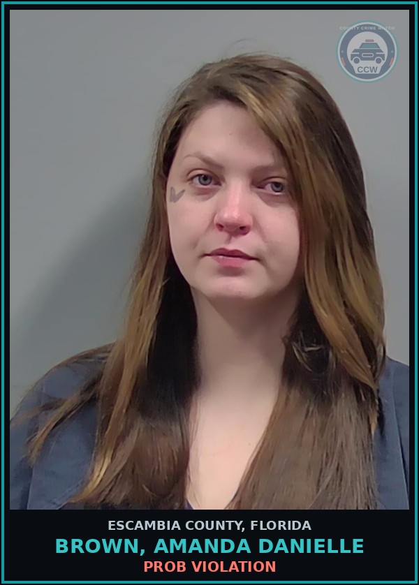 Booking mugshot of BROWN, AMANDA DANIELLE in Escambia County