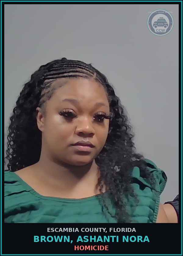 Booking mugshot of BROWN, ASHANTI NORA in Escambia County