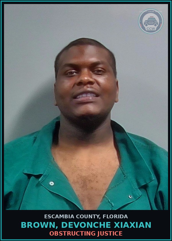 Booking mugshot of BROWN, DEVONCHE XIAXIAN in Escambia County