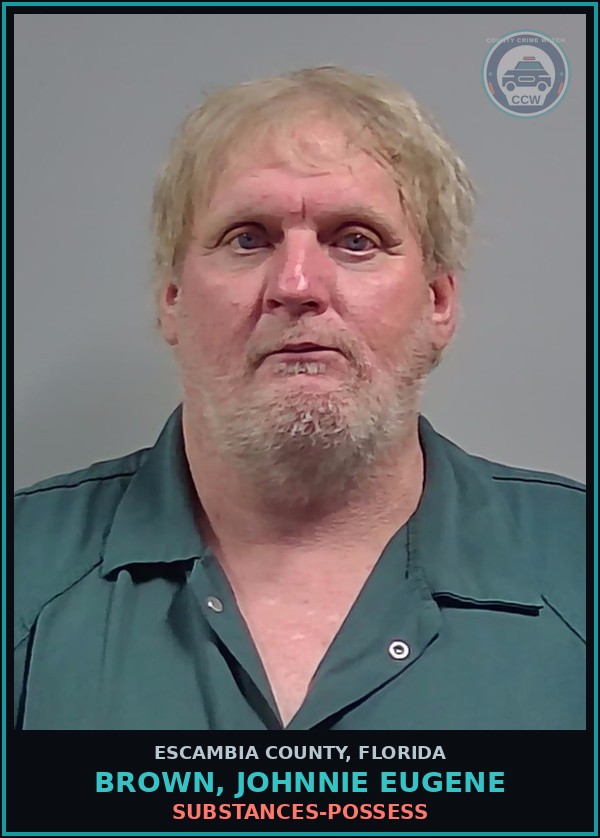 Booking mugshot of BROWN, JOHNNIE EUGENE in Escambia County
