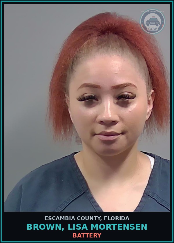 Booking mugshot of BROWN, LISA MORTENSEN in Escambia County