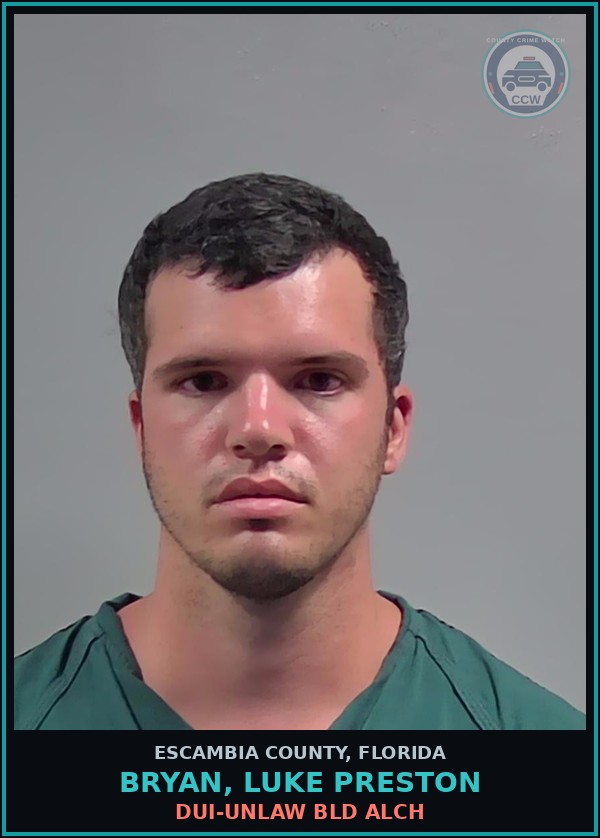 Booking mugshot of BRYAN, LUKE PRESTON in Escambia County