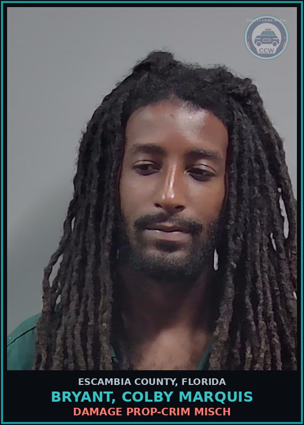 Booking mugshot of BRYANT, COLBY MARQUIS in Escambia County