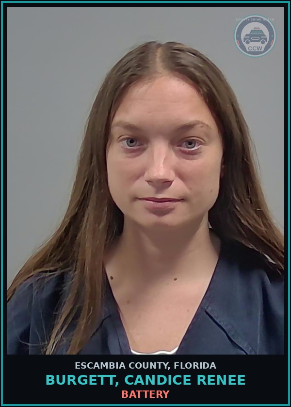 Booking mugshot of BURGETT, CANDICE RENEE in Escambia County