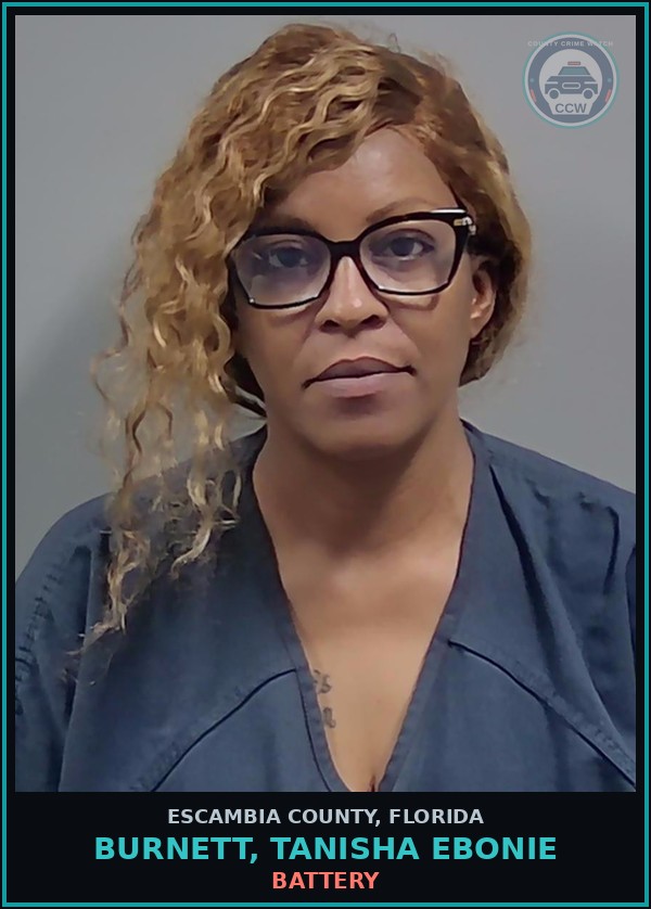 Booking mugshot of BURNETT, TANISHA EBONIE in Escambia County