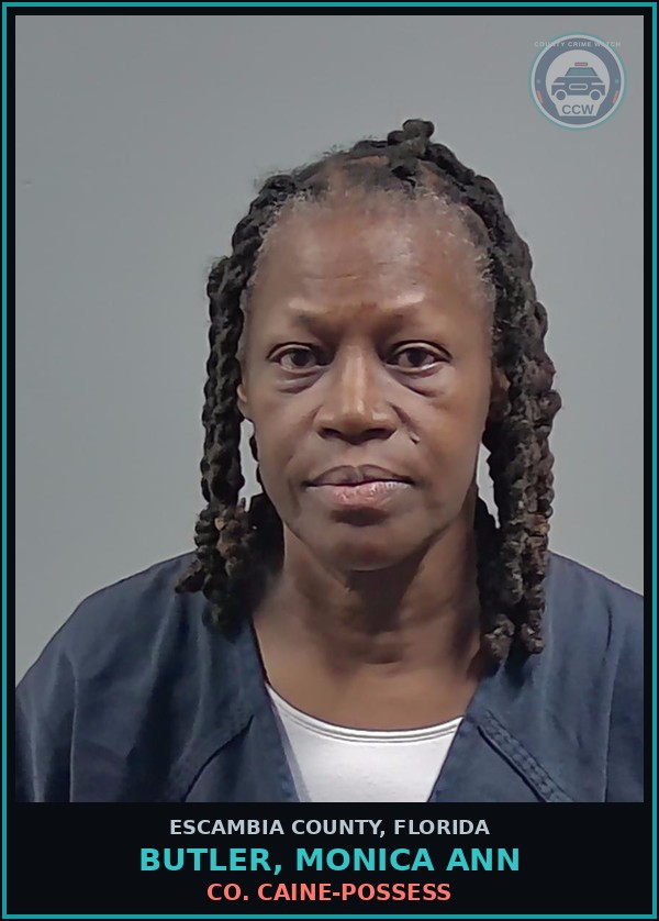 Booking mugshot of BUTLER, MONICA ANN in Escambia County