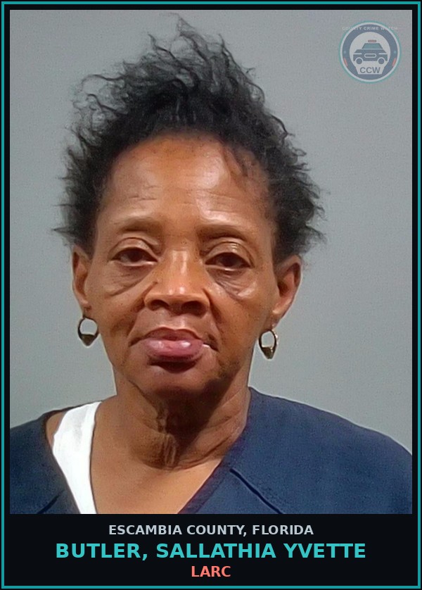 Booking mugshot of BUTLER, SALLATHIA YVETTE in Escambia County