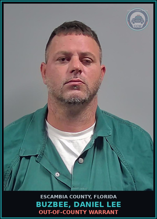 Booking mugshot of BUZBEE, DANIEL LEE in Escambia County