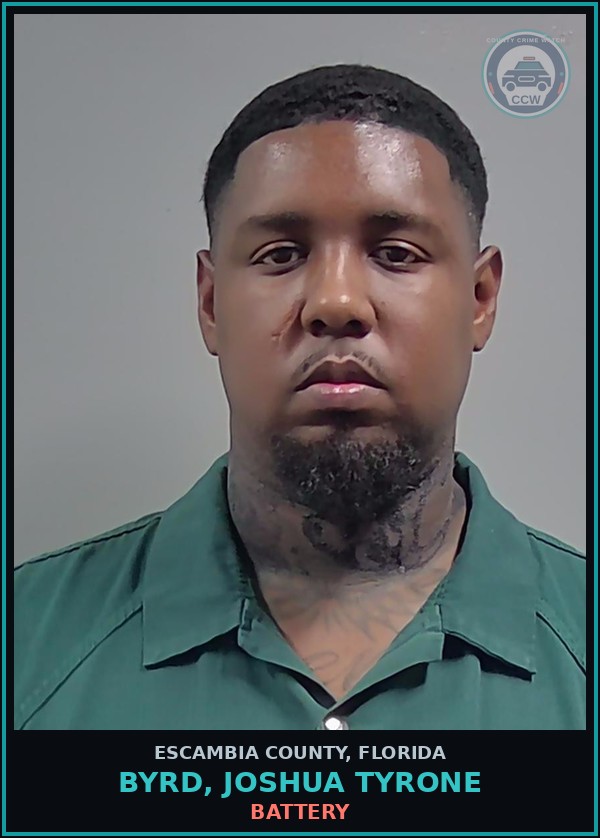 Booking mugshot of BYRD, JOSHUA TYRONE in Escambia County