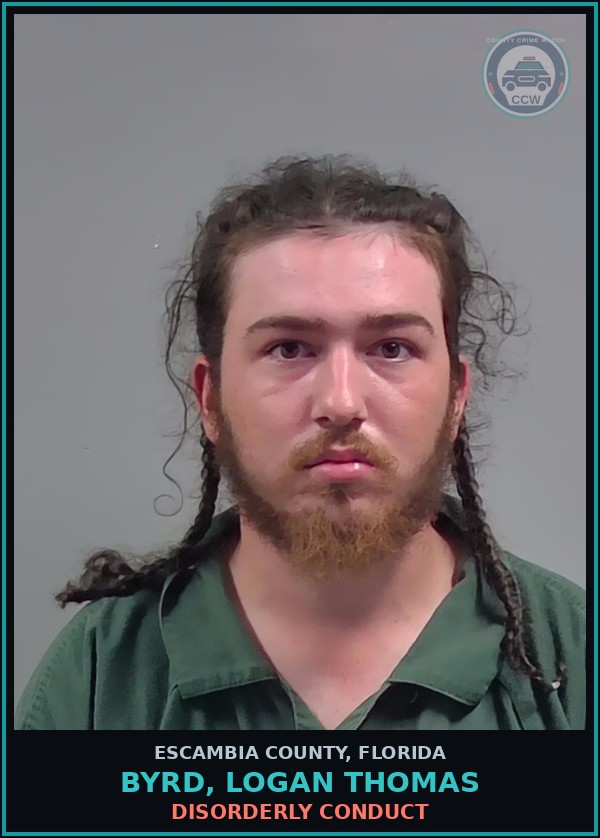 Booking mugshot of BYRD, LOGAN THOMAS in Escambia County
