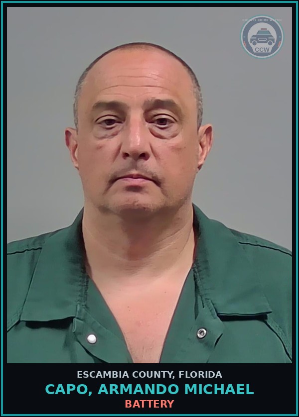 Booking mugshot of CAPO, ARMANDO MICHAEL in Escambia County