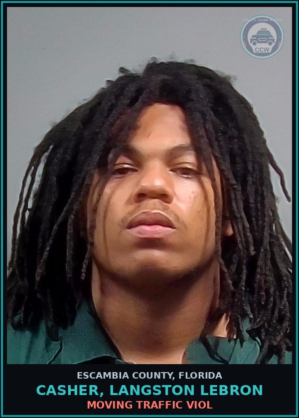 Booking mugshot of CASHER, LANGSTON LEBRON in Escambia County