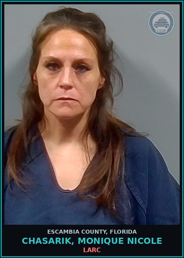 Booking mugshot of CHASARIK, MONIQUE NICOLE in Escambia County