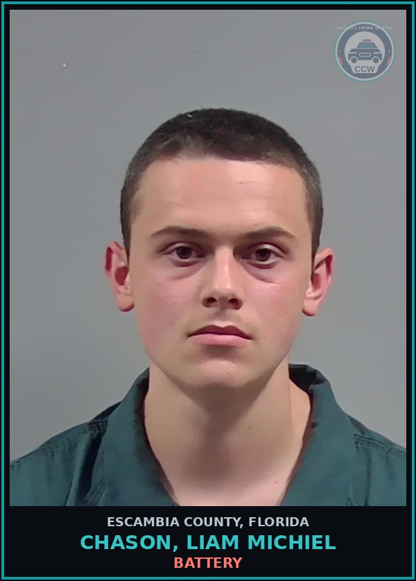 Booking mugshot of CHASON, LIAM MICHIEL in Escambia County