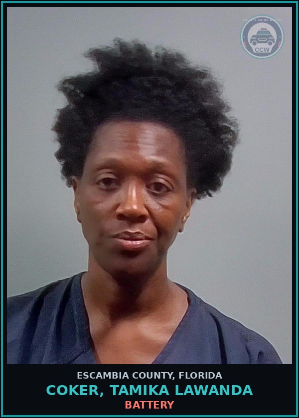 Booking mugshot of COKER, TAMIKA LAWANDA in Escambia County