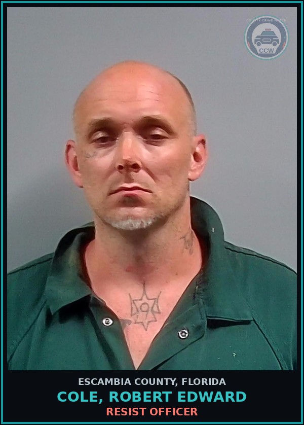 Booking mugshot of COLE, ROBERT EDWARD in Escambia County