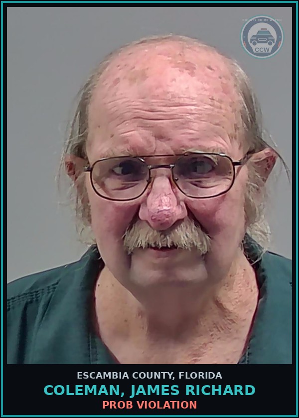 Booking mugshot of COLEMAN, JAMES RICHARD in Escambia County