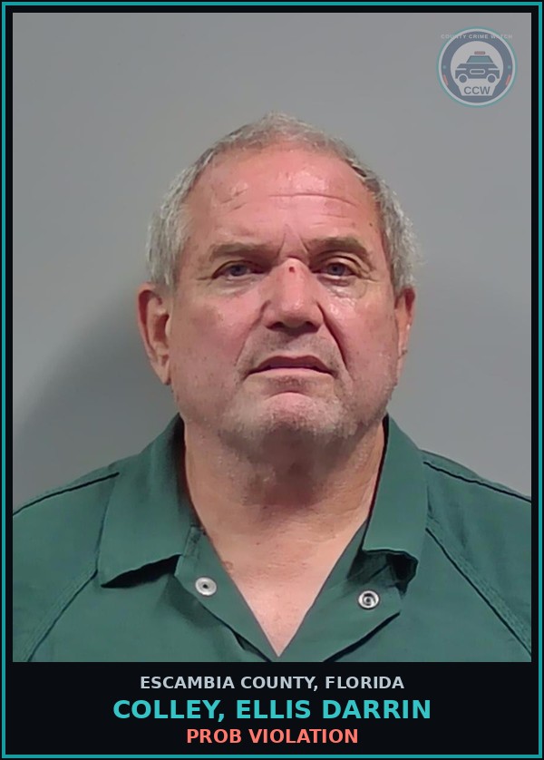 Booking mugshot of COLLEY, ELLIS DARRIN in Escambia County