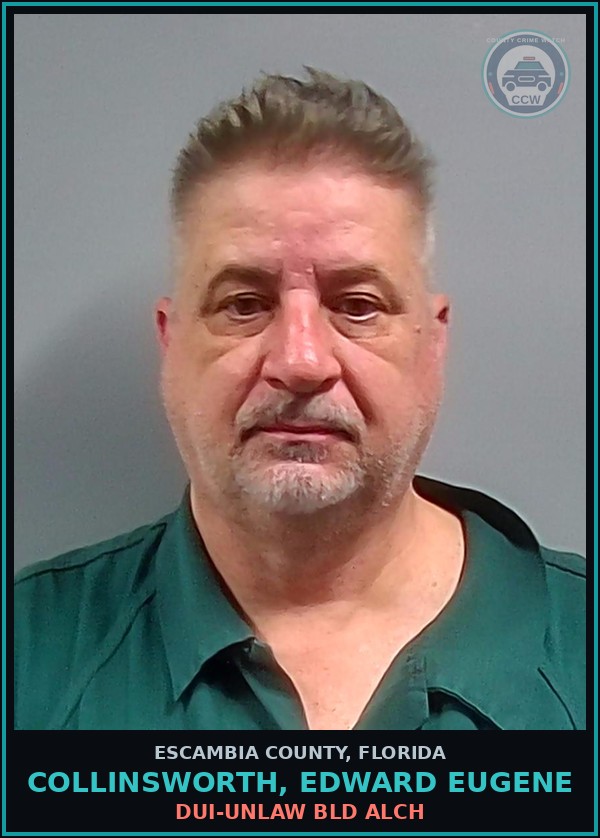 Booking mugshot of COLLINSWORTH, EDWARD EUGENE in Escambia County