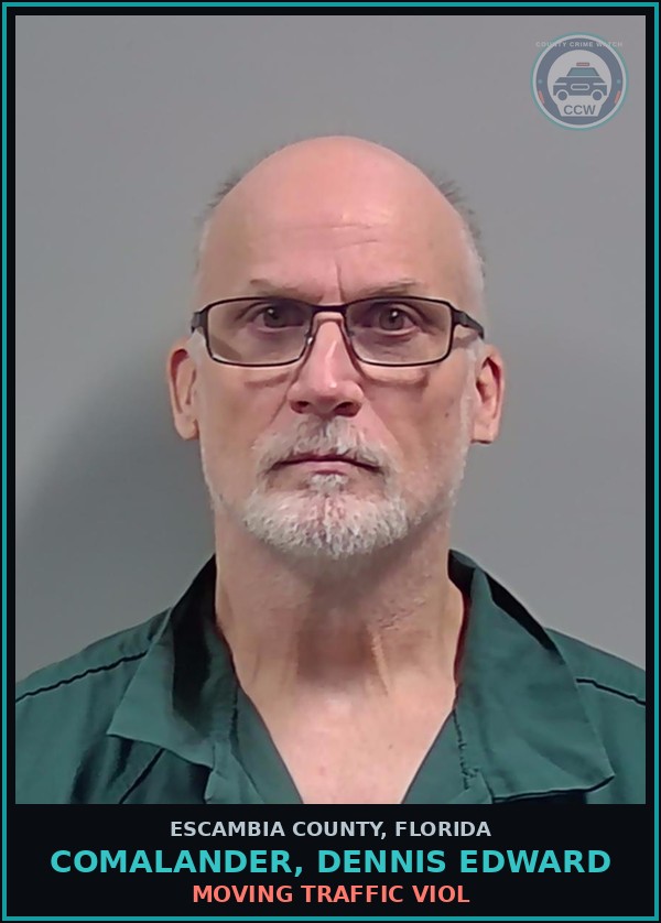 Booking mugshot of COMALANDER, DENNIS EDWARD in Escambia County
