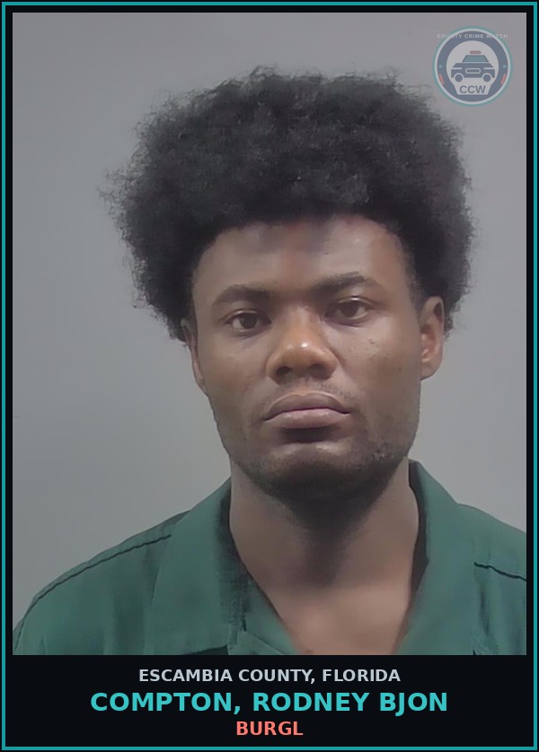 Booking mugshot of COMPTON, RODNEY BJON in Escambia County