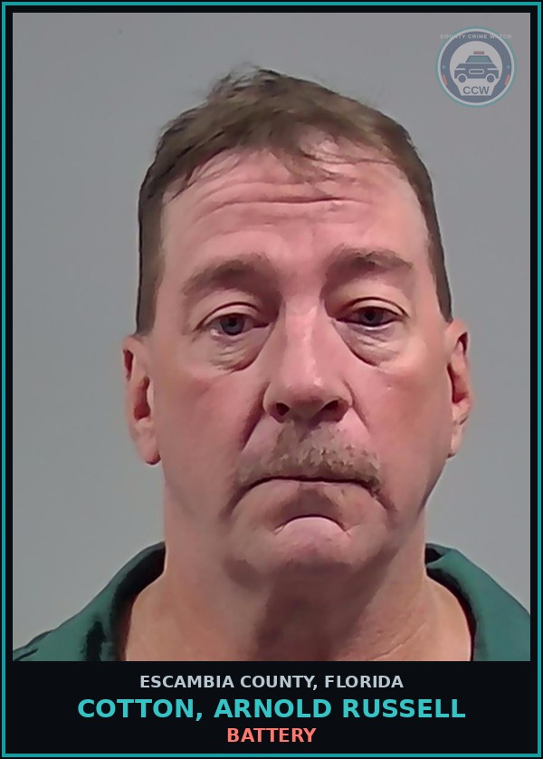 Booking mugshot of COTTON, ARNOLD RUSSELL in Escambia County