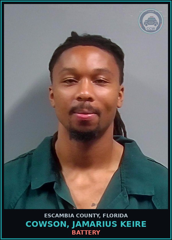 Booking mugshot of COWSON, JAMARIUS KEIRE in Escambia County