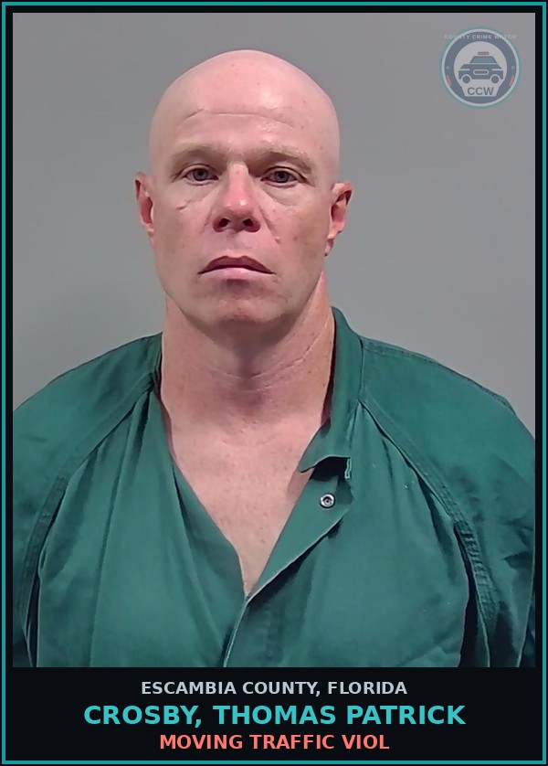 Booking mugshot of CROSBY, THOMAS PATRICK in Escambia County