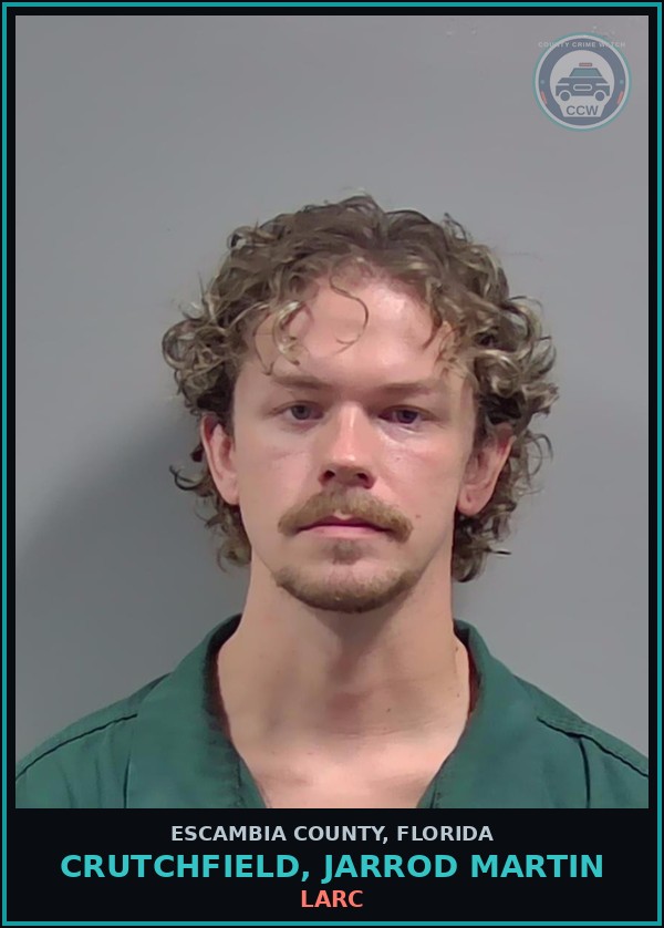 Booking mugshot of CRUTCHFIELD, JARROD MARTIN in Escambia County