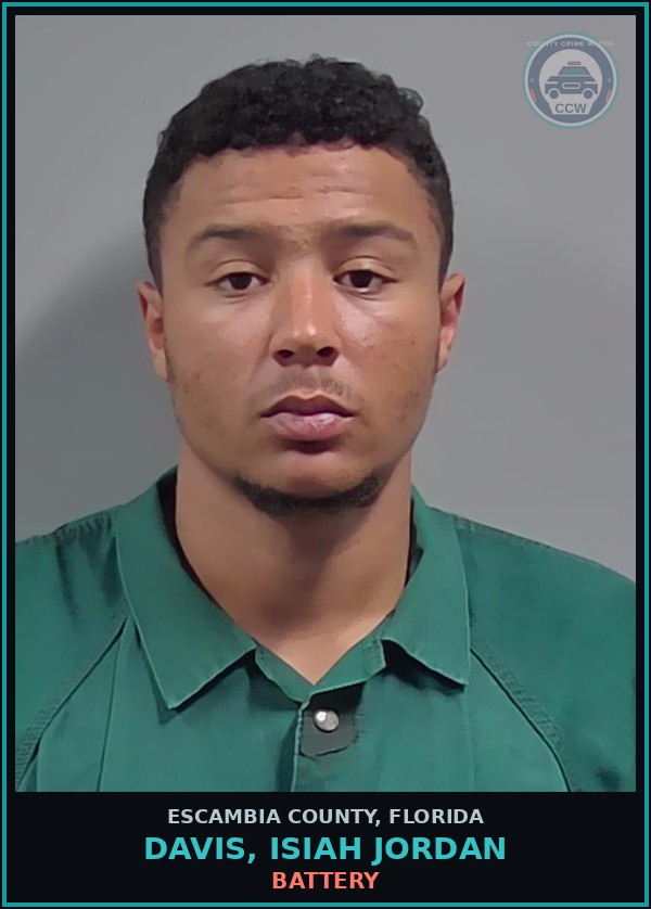 Booking mugshot of DAVIS, ISIAH JORDAN in Escambia County