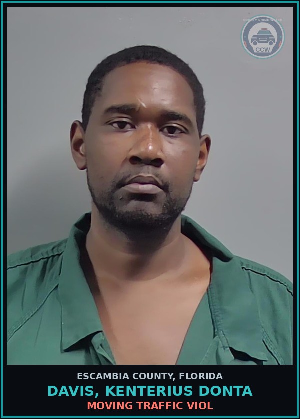 Booking mugshot of DAVIS, KENTERIUS DONTA in Escambia County