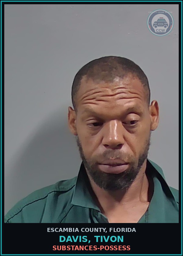 Booking mugshot of DAVIS, TIVON in Escambia County
