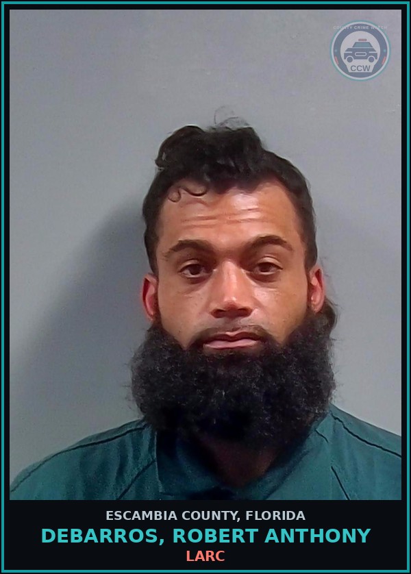 Booking mugshot of DEBARROS, ROBERT ANTHONY in Escambia County