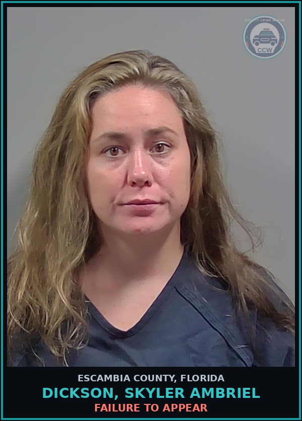 Booking mugshot of DICKSON, SKYLER AMBRIEL in Escambia County