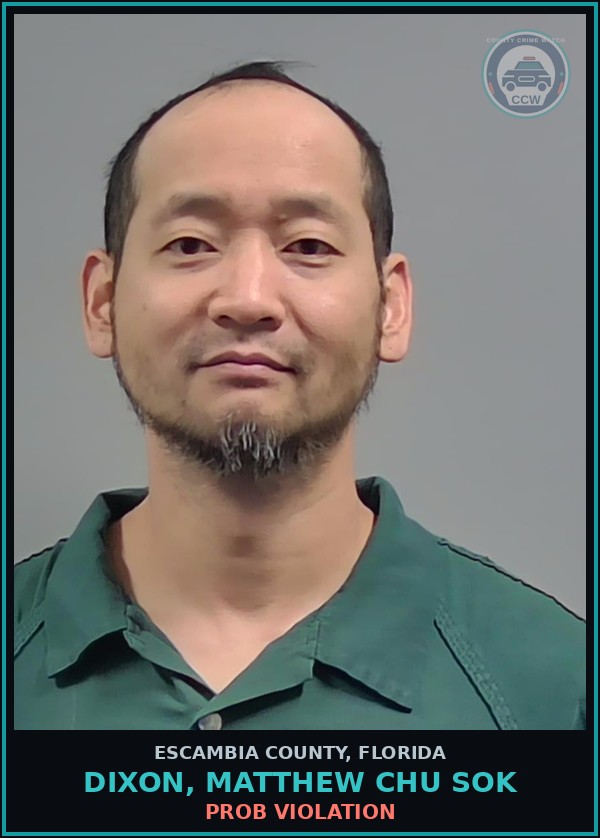 Booking mugshot of DIXON, MATTHEW CHU SOK in Escambia County