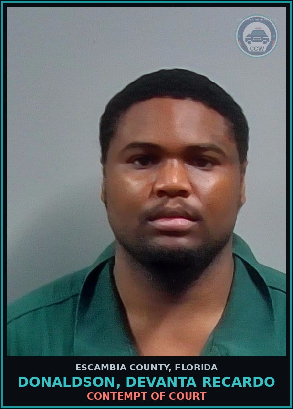 Booking mugshot of DONALDSON, DEVANTA RECARDO in Escambia County