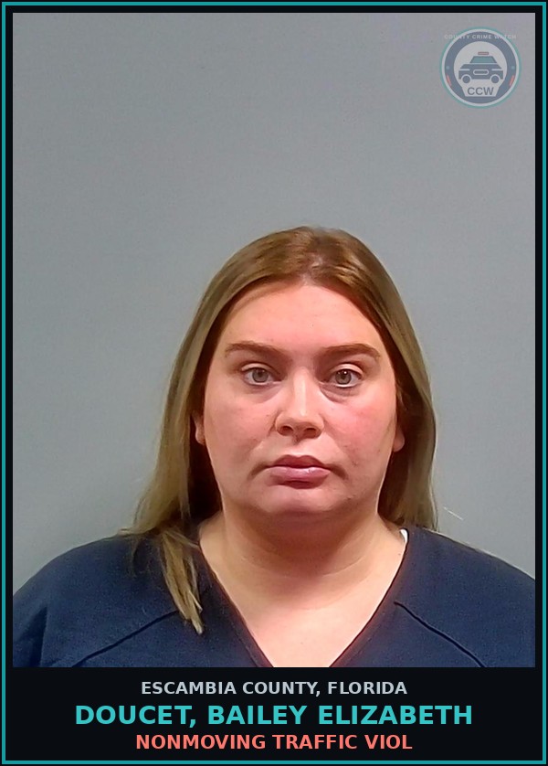 Booking mugshot of DOUCET, BAILEY ELIZABETH in Escambia County