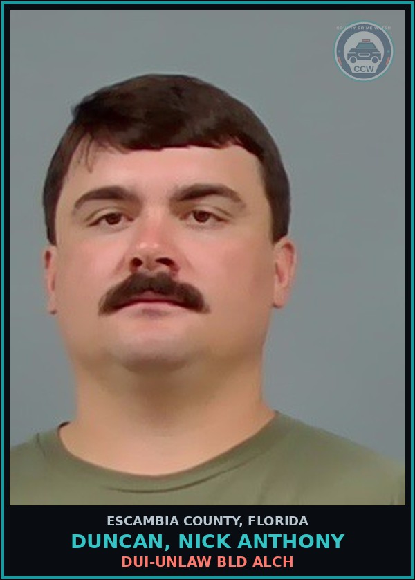 Booking mugshot of DUNCAN, NICK ANTHONY in Escambia County