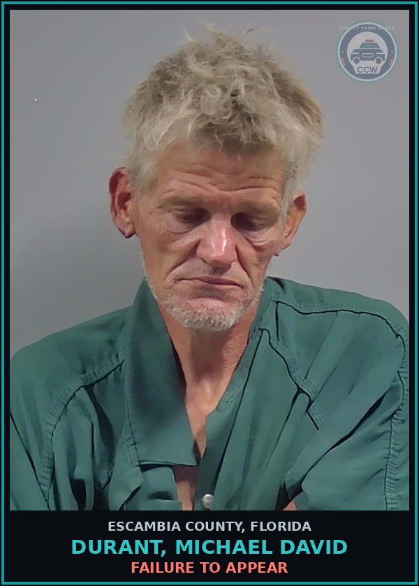 Booking mugshot of DURANT, MICHAEL DAVID in Escambia County