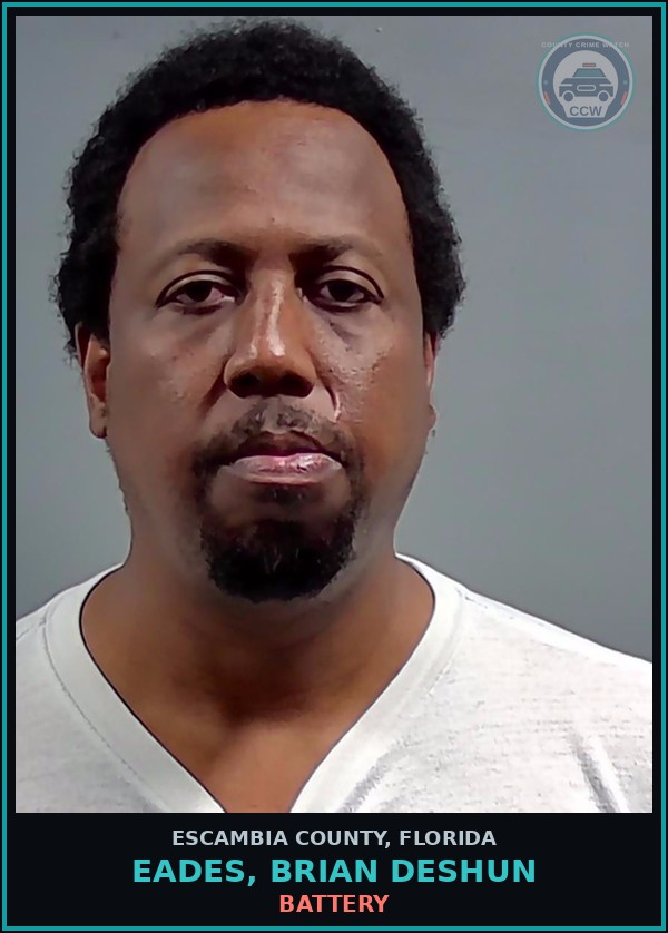 Booking mugshot of EADES, BRIAN DESHUN in Escambia County