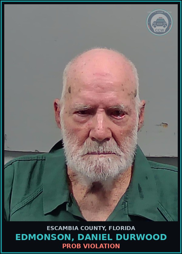 Booking mugshot of EDMONSON, DANIEL DURWOOD in Escambia County