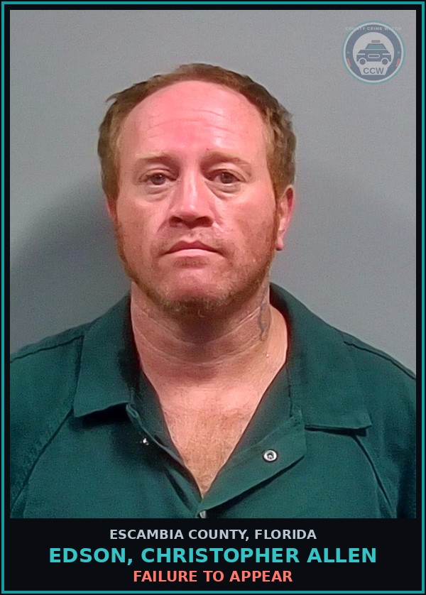 Booking mugshot of EDSON, CHRISTOPHER ALLEN in Escambia County
