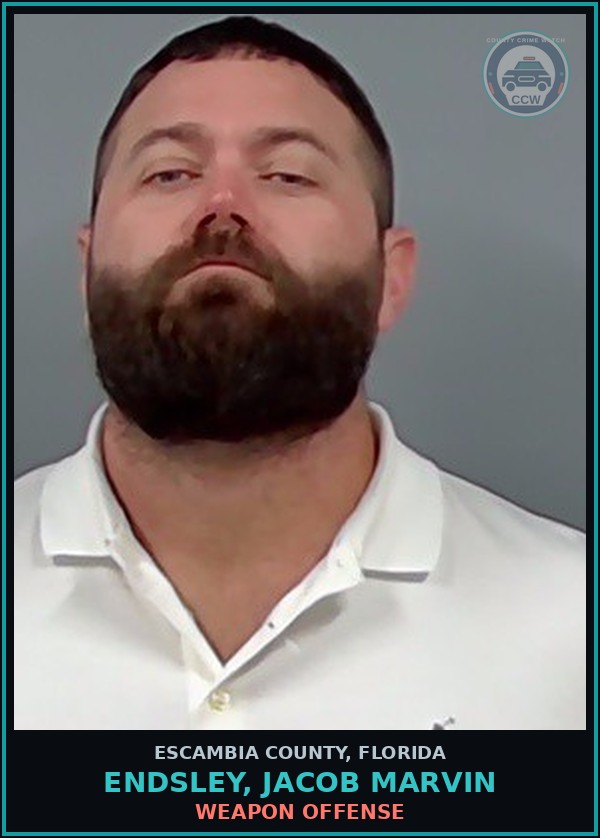 Booking mugshot of ENDSLEY, JACOB MARVIN in Escambia County