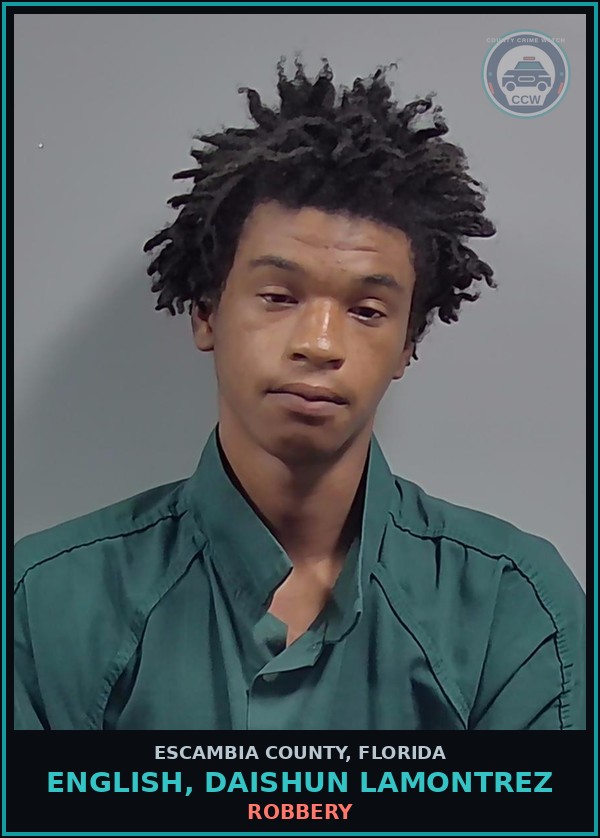 Booking mugshot of ENGLISH, DAISHUN LAMONTREZ in Escambia County