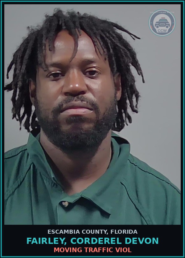Booking mugshot of FAIRLEY, CORDEREL DEVON in Escambia County