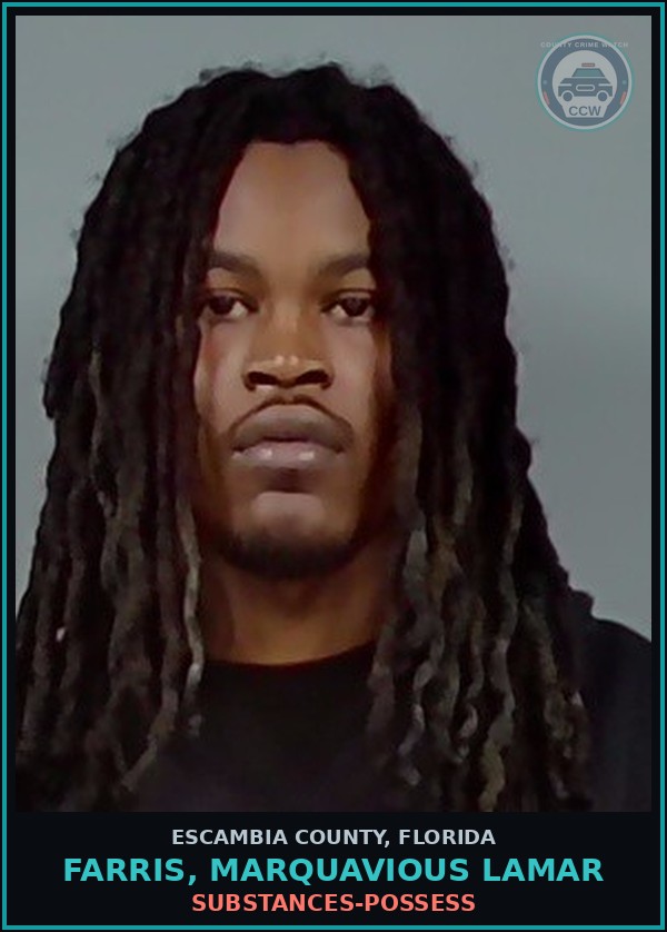 Booking mugshot of FARRIS, MARQUAVIOUS LAMAR in Escambia County