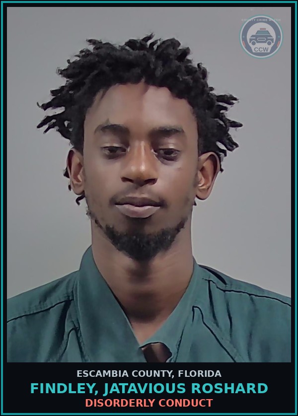 Booking mugshot of FINDLEY, JATAVIOUS ROSHARD in Escambia County