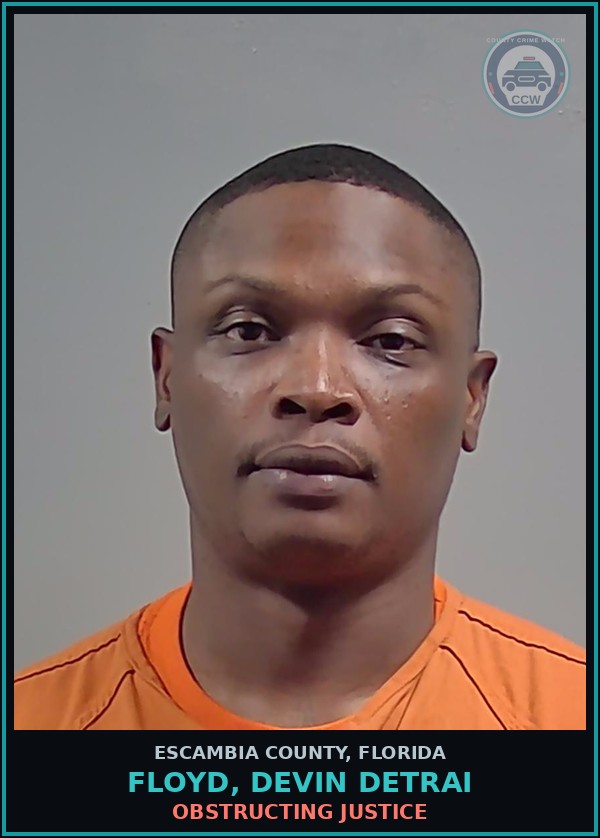 Booking mugshot of FLOYD, DEVIN DETRAI in Escambia County